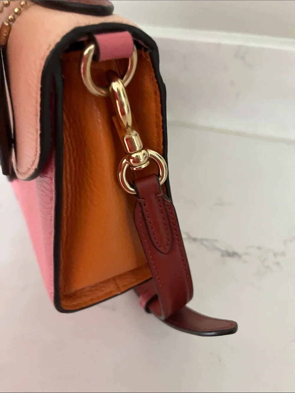 EUC Coach Kleo Leather Top-Handle Satchel in color block - Picture 6 of 11